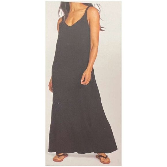 Hurley | Women's Ruffle Hem Maxi Dress | Black | Various Sizes - Picture 3 of 4